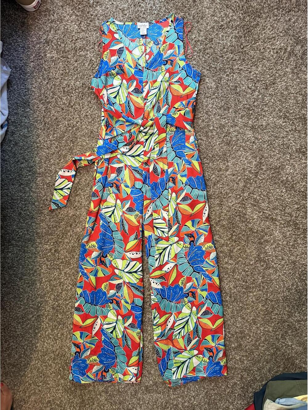 New Nicole Miller Tropical Print Jumpsuit XS